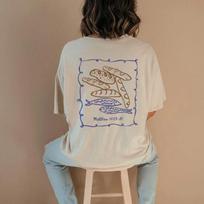Nugaros spaudinys Vintage žuvies kepalėlių Biblijos eilutė T-shirt moteriška marškinėliai mielas Jėzus matematikos marškinėliai tikėjimo drabužiai rankovė rankovė viršus marškinėliai ponia M beige