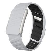 For Whoop 5.0/MG Watch Bands Silicone Nylon Breathable Adjustable Wristband Metal Frame Bracelet for Whoop 5.0/MG Watch Strap white