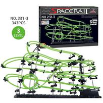 Marmuro bėgimo labirintas lenktynių trasos žaidimai Šviečiantys Spacerail Rollercoaster Ball Level 2 3 4 Elektrinis liftas Modelis Švietimas Mokslo žaislas