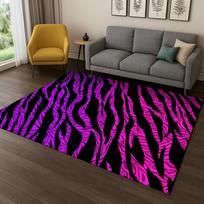 Spalvotas Zebras Dryžuotas Leopardinis Raštas Kilimas Kilimėlis Namams Miegamajam Svetainei Sofai Durų Kilimėlis Dekoras, Plotinis Kilimėlis Žaidimams Neslystantis Kilimėlis 40x60cm purple