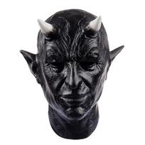 Demon Horn Mask Cosplay Horror Devil Killer Latex Helmet Halloween Masquerade Carnival Party Costume Props juoda