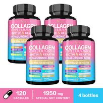 Xemenry Kolagenas, Biotinas, Keratinas, Hialurono rūgštis Kapsulės 120 vnt. — Kasdienė savijauta, Maistinė parama, Bendroji savijauta 120*4