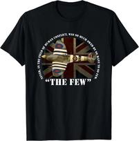 Min NEW LIMITED Spitfire Battle Of Britain Aircraft The Few War Plane T-Shirt M black
