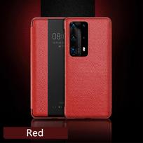 Originalios Odos Atverčiamas Dangtelis Dėklas Huawei P60 P50 P40 Pro P30 P20 Mate 50 40 30 20 Pro RS Veidrodinis Išmanusis Jutiklinis Vaizdas Žadinimas Miegojimas Huawei P30 Pro raudona