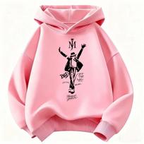 Vaikiškas retro hip-hop tipo su gobtuvu megztinis vyrams ir moterims, Michael Jackson stiliaus, ilgomis rankovėmis, laisvalaikio gatvės stiliaus 130 pink