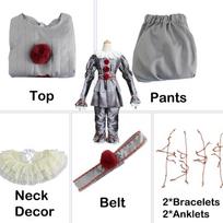 Autentiškas Pennywise Cosplay Kostiumas Vaikams Stepheno Kingo „Tai“ Klouno Kostiumas Helovino Šventei 130 sidabras