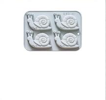 Snail Silicone Mold 4 Cavity 3D Escargot Shape Molds Tray DIY Baking Mould Cake Decorating Tools for Chocolate Gummy Candy mėlyna