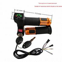 Four-Light Electric Scooter Throttle Grip with Lock & Horn Display. Model 1 black