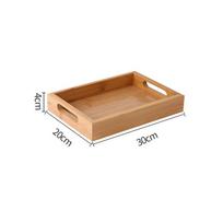 Japoniško stiliaus padėklas bambukinis su rankenomis stačiakampis padėklas arbatai pusryčiams daugiafunkcinis padėklas medžio masyvo padėklas 30x20x4 brown