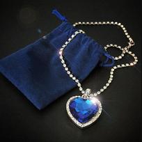 Titanikas Heart Of Ocean Blue Heart Love Forever pakabukas karoliai 45cm karališkos mėlynos spalvos