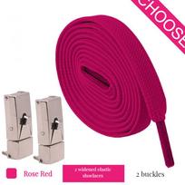 NR.8 Naujas Spausdinimo užraktas Batų raišteliai be raištelių Elastiniai raišteliai Sneaker Be kaklaraištis Batų raišteliai Vaikams Suaugusiųjų 8MM Praplatinti Plokščias Batų raišteliai Batams 100CM rožinė raudona spalva