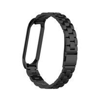 Metalinė laikrodžio apyrankė, skirta Xiaomi apyrankei 8 6 5 4 3 nerūdijančio plieno apyrankės pakeičiama apyrankė, skirta Mi Band 3 4 5 6 8 dirželio priedai For Mi band 3 4 juoda