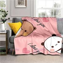 3D animacinių filmų „Bubu“ ir „Dudu“ antklodė pliušinė antklodė lovatiesė Sofa Bear antklodė, tinkanti miegamojo svetainei šilta antklodė 75x90cm brown