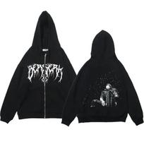 Anime Berserk Guts Hoodie Gatvės apranga Skull Knight Megztiniai su užtrauktuku Vilna Harajuku Kasdieniai paltai Oversized megztiniai Y2K drabužiai M gray