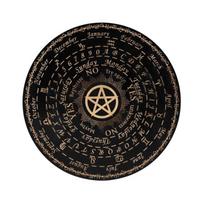 Ouija lenta / švytuoklė karoliai / kalba lenta su ametistu rinkinys black