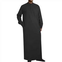 Vyriški musulmonų chalatai Abaya islamiški drabužiai tunika suknelė ilgomis rankovėmis marškiniai Maxi M juoda