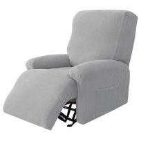 Polar Fleece Recliner Sofa Covers Stretch Lazy Boy Recliner Chair Cover Anti-dirty Protector Living Room Sofa Cover for 3 Seat 1 Seat šviesiai pilka spalva