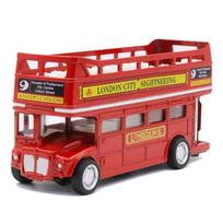 1/64 mastelio Londono miesto apžvalginio dviaukščio turistinio autobuso metalinis modelis 1/64:12.5*6.5*3.5cm,Open raudona