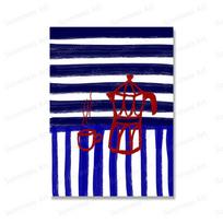 Coffee Lover Posters Pretzel Red and Blue Coffee Maker Canvas Painting Wall Art Kitchen Pictures for Living Room Interior Decor 21x30cm No Framed balta
