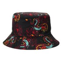 Vasaros apsauga nuo saulės kibiro kepurė vyrams Moterų Panamos kepuraitė Spausdinti Hip Hop Gorros Žvejo kepurė dvipusė dėvėjimas Mada M 56-58cm black