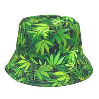 Vasaros apsauga nuo saulės kibiro kepurė vyrams Moterų Panamos kepuraitė Spausdinti Hip Hop Gorros Žvejo kepurė dvipusė dėvėjimas Mada M 56-58cm green