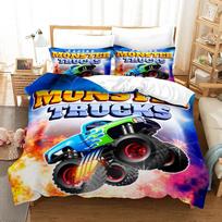 Monster Jam patalynės komplektas Viengulis Twin Pilnas Queen King Dydžio Monster Jam F1 Patalynės Komplektas Suaugusiems Vaikams Miegamojo Antklodės Užvalkalų Komplektai 3D Spausdinimas 022 70x133cm 2pcs blue