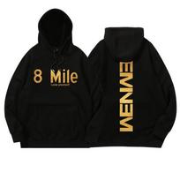 Hoodie Vyriški Moteriški megztiniai Eminem Eight Mile Megztiniai Vyriški Drabužiai Gatvės apranga Harajuku margintas gobtuvas XS juoda
