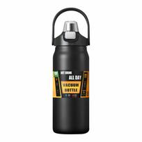 800-1500ML Nerūdijančio plieno termosinis butelis Nešiojamas didelės talpos izoliuotas vandens butelis Termosas Lauko sportui Vandens vakuuminė flaska 1000ml black