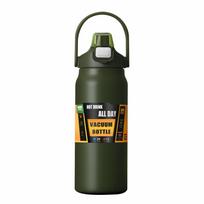 800-1500ML Nerūdijančio plieno termosinis butelis Nešiojamas didelės talpos izoliuotas vandens butelis Termosas Lauko sportui Vandens vakuuminė flaska 800ml black