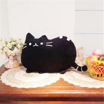 1 vnt. 25 cm storas katės pliušinis žaislas, iškamša, gyvūno lėlė, gyvūno pagalvės žaislas, katė vaikui, kawaii pagalvėlė vaikams dovanoms juoda