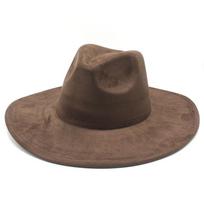 Suede viršutinė skrybėlė vyrams ir moterims porai didelių kraštų skrybėlė džentelmeno skrybėlė M（56-59cm） black