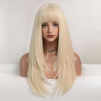 Šviesūs sintetiniai perukai su kirpčiukais moterims ilgiems plaukams su kirpčiukais Cosplay Lolita Party Natūralūs karščiui atsparūs perukai, pluoštas kasdieniams plaukams MW8292-2 beige