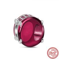 Spalvingas Murano stiklo karoliukas Gėlė Širdis Burbulas Lapai Pakabukas Tinka Apyrankei 100 % 925 Sterlingų Sidabras Moterų Papuošalai pink