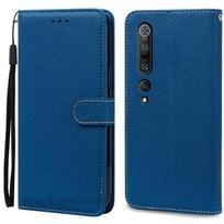 Mi10 / Mi 10 Pro dėklas Xiaomi Mi 10 dėklui Piniginė Atverčiamas Odinis Viršelis Xiaomi Mi 10 Pro dėklui Knygelės Stovas Piniginė Fundas Coque Mi 10 5G(Mi 10Pro5G) tamsiai mėlyna spalva