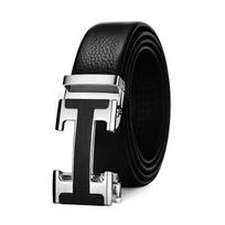 [Greiti Plaukai] Klasikinis H raidės Automatinis Sagtis Vyriškas Diržas Vyriškas 120cm black