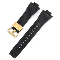 Laikrodžių priedai, skirti Casio G-SHOCK GST-B400 serijos dervos dirželiui, vyriškas sportinis vandeniui atsparus guminis pakaitinis laikrodžio apyrankės apyrankė A-Gold juoda