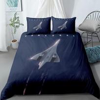 Fly the Concorde patalynės užvalkalų komplektas JK Vienvietis Dvigulis Karalienės JAV Viengulis Pilnas Karališkas Dydis Tarp Patalynės Rinkinio 140x200cm gray