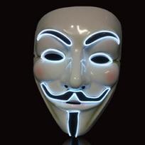 LED Šviesos Kaukė V Vakarėlis Cosplay Kaukė Anonimo Guy Fawkes Kaukė Suaugusiųjų Išgalvota one size balta