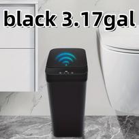 Išmanus sensorinis šiukšliadėžė - 12 L Automatiškai atsidaro/užsidaro su itin greitu infraraudonųjų spindulių jutikliu, kelių režimų veikimas, maitinama baterijomis (Baterijos neįtrauktos) 12L juoda
