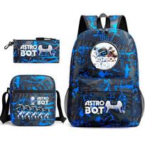 Astro Bot Vaikų mokyklinė kuprinė, Kosminis robotas Pradinės mokyklos mokinys Žvaigždėtas dangus Kuprinė Laisvalaikio krepšys 17 inch backpack