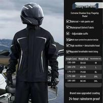 Geriausiai parduodamas motociklo ir elektrinės transporto priemonės lietpalčių komplektas L (Height 160-170 cm) black