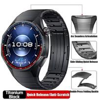 Prabangus titano dirželis be tarpų Huawei Watch GT 6 Pro metalinis apyrankė Huawei Watch GT6 Pro specializuotas laikrodžio dirželis Huawei Watch GT 6 Pro juoda
