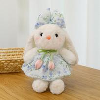 Tulpės gėlės tiulio sijonas triušio pliušinis žaislas mergaitės gimtadienio dovana vaizdo žaidimų miestas mainai ilgaausio triušio lėlė 30cm【0.15kg】 mėlyna
