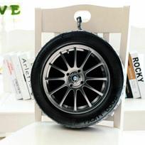 Pagalvė Automobilio Vairo Padanga Pliušinė Pagalvėlė 3D Spausdinimas Automobilio Naujovė Dovana Imitacija BAOMA gray