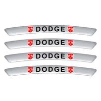 4 vnt. Aliuminio Automobilio Rato Stebulės Ženkliuko Lipdukas Padangos Ratlankio Dekoravimo Lipdukas Dodge Caliber Challenger Journey Charger Ram 1500 Stratus Dart Dakota Durango sidabras
