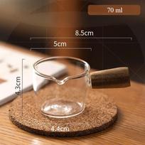 70ml / 100ml / 120ml Karščiui atsparaus stiklo Espresso matavimo puodelis su dviguba / viena nosimi, stiklinis pieno ąsotis su rankena, stikliniai matavimo puodeliai su skale 70ml