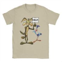 Wile e Coyote marškinėliai vyrams Medvilniniai naujoviški marškinėliai Apvaliu kaklu trumpomis rankovėmis Didelio dydžio S gray