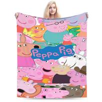 Jaukus Peppa Pig antklodas Priedai Dekoratyvinis antklodas ant sofos Super minkštas flanelis sofai 30x40in blue