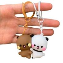 Animacinis panda Bubu Dudu magnetinis raktų pakabukas, mielas kuprinės pakabukas su žaisliukų figūrėlėmis, poros aksesuarai, idealus fantazijos tematikos dovanų brown