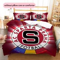 AC Sparta Praha Futbolo Klubas Raštas Patalynės Antklodės Komplektas Namų Dekoras Dovana (1 * užvalkalas antklodei + 2 * užvalkalai pagalvėms be užpildo) 140x200cm